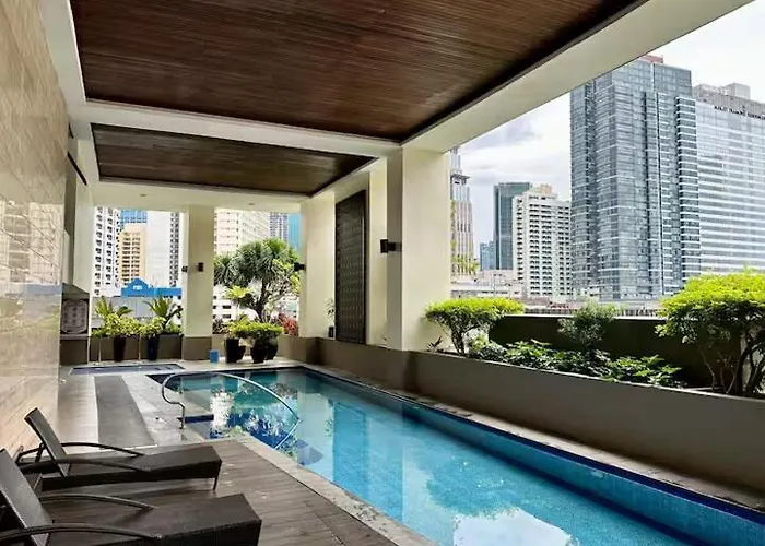 Tropical Wood W Balcony Near Greenbelt Pool And Gym Access Apartment Manila